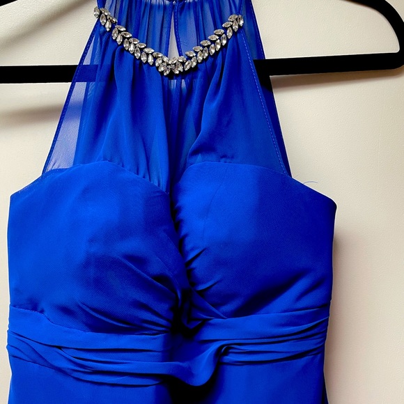 blue full length bridesmaids dress - Picture 2 of 4